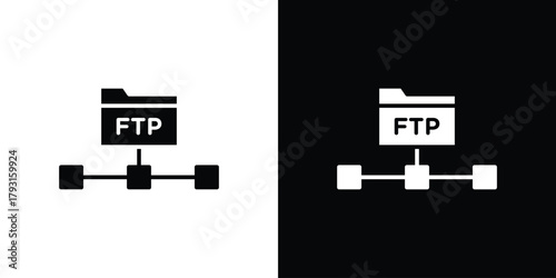FTP icon vector graphics. filled vector sign, Symbol illustration.