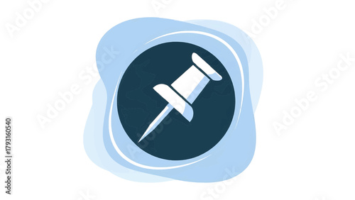 Vector illustration of push pin icon on a transparent background on a transparent background