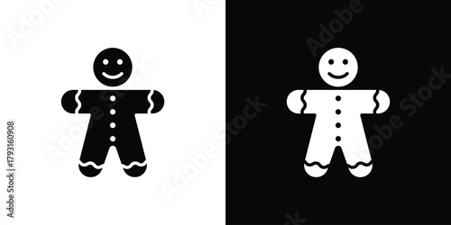 Gingerbread man icon vector graphics. filled vector sign, Symbol illustration.