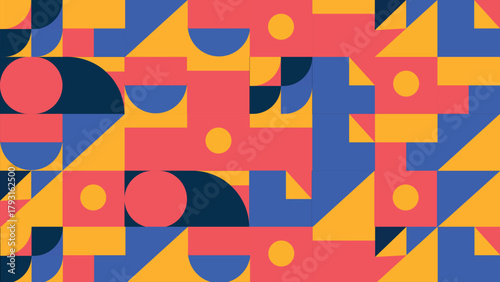 Abstract geometric pattern design in retro style. Vector illustration. booklet, website and other design project. Seamless vector background.