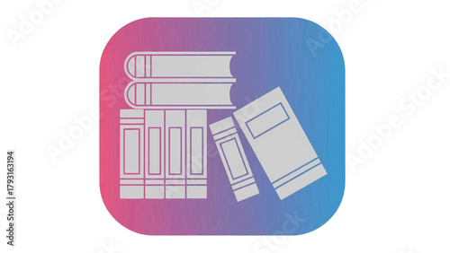 Vector illustration of stack of books icon representing library, education, knowledge, and reading on a transparent background