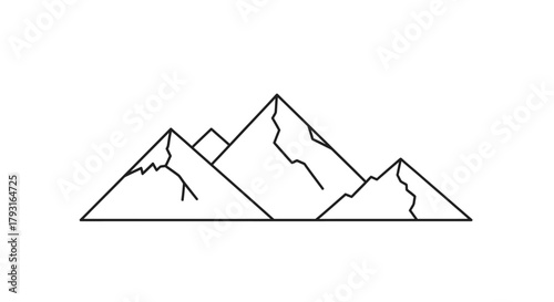 Simple line drawing of a mountain range minimalist style illustration