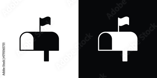 Mailbox icon vector graphics. filled vector sign, Symbol illustration.