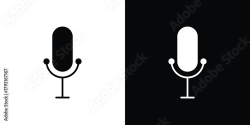 Microphone icon vector graphics. filled vector sign, Symbol illustration.