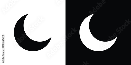Moon icon vector graphics. filled vector sign, Symbol illustration.