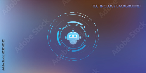 Futuristic AI Robot Head with Glowing Blue Interface Elements.