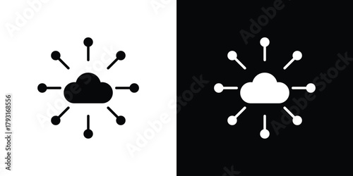 Network cloud icon vector graphics. filled vector sign, Symbol illustration.