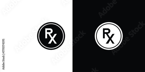RX icon vector graphics. filled vector sign, Symbol illustration.