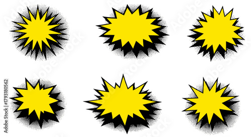 Yellow Burst Shapes: Vector Graphics for Emphasis and Design