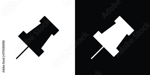 Thumbtack icon vector graphics. filled vector sign, Symbol illustration.