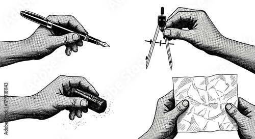 Hand-Drawn Architectural Design Elements