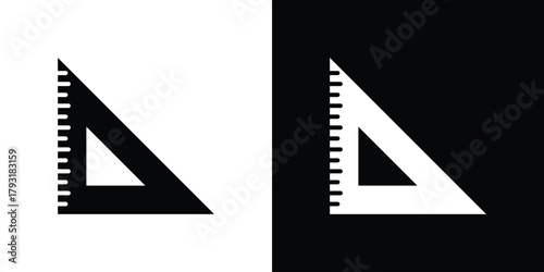 Triangle ruler icon vector graphics. filled vector sign, Symbol illustration.