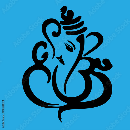 Elegant depiction of Lord Ganesha, a symbol of wisdom, prosperity, and new beginnings - perfect for cultural events, spiritual designs, and festive promotions