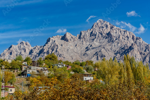 Demirkazık Peak in Niğde Province. Autumn in the Aladağlar Mountains. One of Türkiye's most famous and popular mountain ranges for outdoor sports and mountaineering.