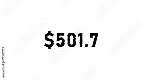 Animation Counting Money Up to 1000 Dollars. 4K Digital Cash Flow Indicator