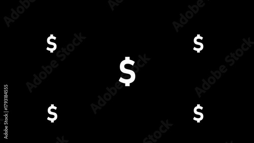 Animation of many dollar signs.