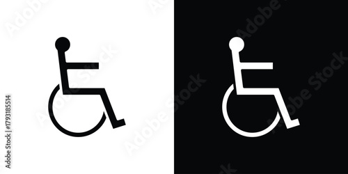 Wheelchair icon vector graphics. filled vector sign, Symbol illustration.