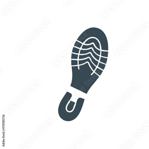 Shoe Print Isolated on White Background

