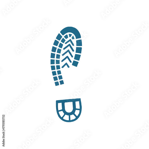 Shoe Print Isolated on White Background

