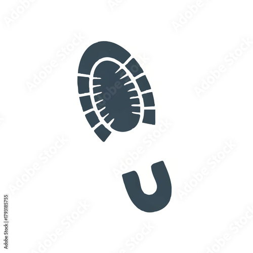 Shoe Print Isolated on White Background

