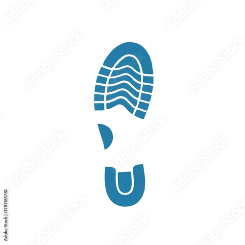 Shoe Print Isolated on White Background

