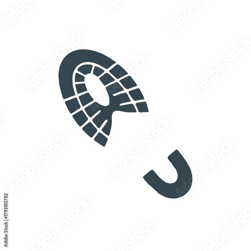 Shoe Print Isolated on White Background

