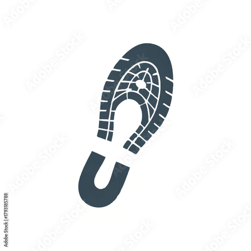 Shoe Print Isolated on White Background

