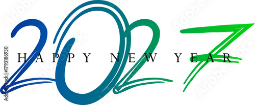 Happy New Year 2027 Creative Gradient Design Celebration Festive Illustration