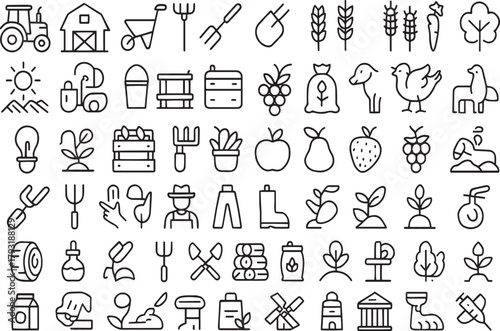 Set of agriculture and farming icons