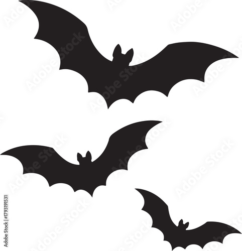 Silhouette Bats Flying Halloween Concept Decoration