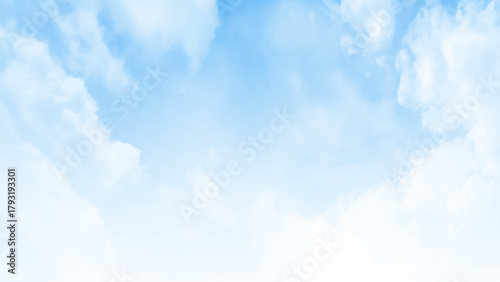 Background with clouds on blue sky. Vector background. 