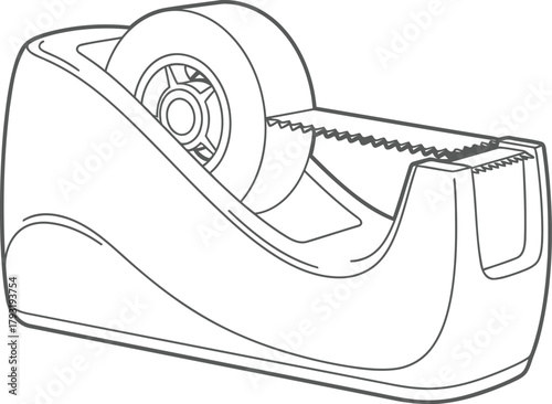 Sleek modern tape dispenser, essential office supply for clean cuts and professional organization in any workspace