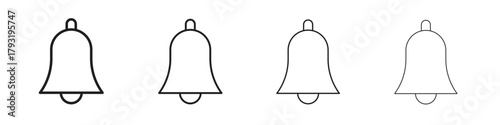 Bell icon set. editable stroke eps 10 vector illustration.