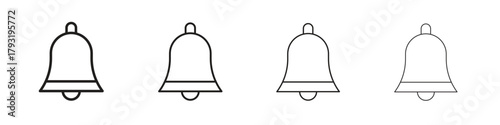 Bell ring icon set. editable stroke eps 10 vector illustration.