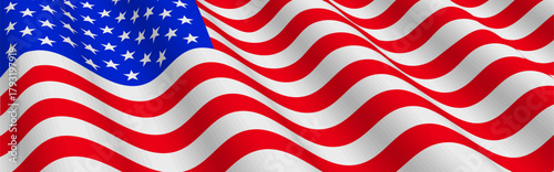 American Flag Flowing in the Wind