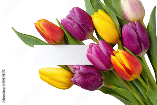 Colorful tulip bouquet with blank card (1)