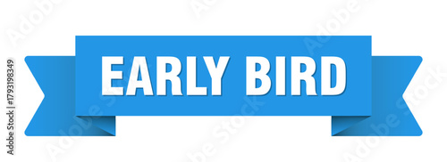 early bird ribbon isolated on transparent background. early bird ribbon