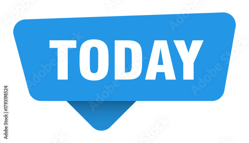 today sticker. today blue sign isolated on transpatent background