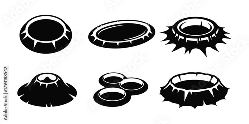 Crater icon silhouette vector illustration design
