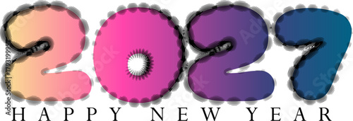 Colorful Happy New Year 2027 Greeting Card with Festive Design