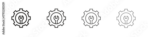 Car mechanic icon set. editable stroke eps 10 vector illustration.