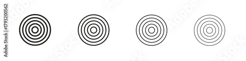 Bullseye icon set. editable stroke eps 10 vector illustration.