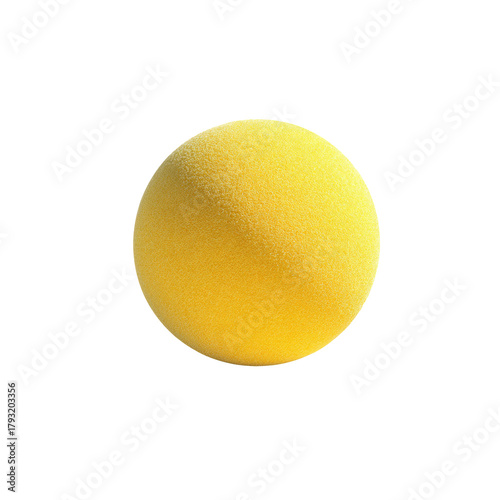 A bright, round, yellow sphere, subtly textured
