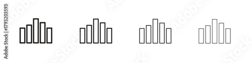 Chart histogram icon set. editable stroke eps 10 vector illustration.