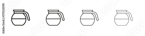 Coffee pot icon set. editable stroke eps 10 vector illustration.