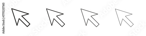 Cursor icon set. editable stroke eps 10 vector illustration.