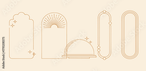 Geometric Frames in Minimalist Design with Sparkles