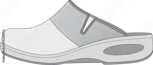 Slip-on shoe, vector, illustration, sketch, outline, footwear, casual, ergonomic, padded, sole, design, garment, comfortable, durable, structured, technical, modern, layout, lightweight, flexible