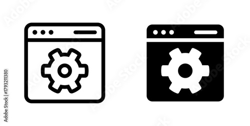 Control Panel icon. Gear in Window. Customization, Setting, Configuration and Setup Concept