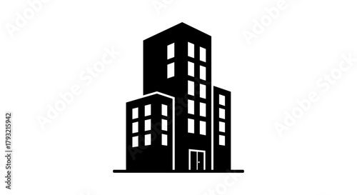 Modern cityscape silhouette of skyscraper buildings in urban environment